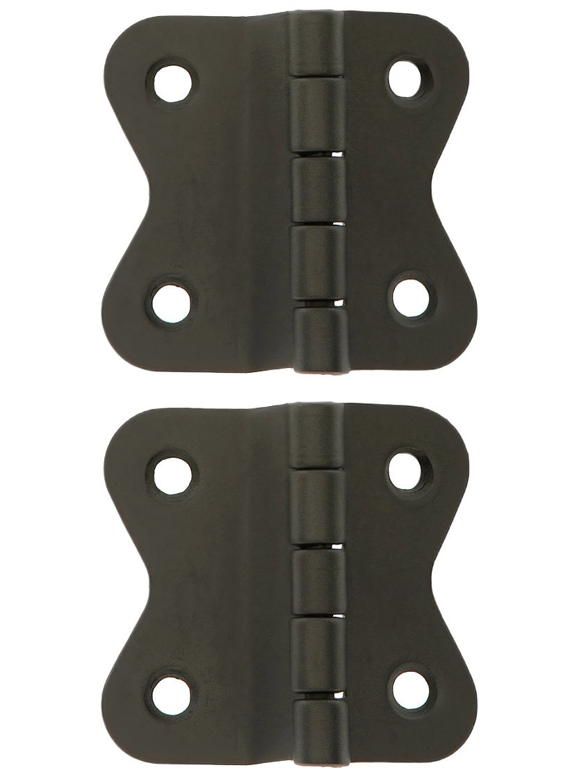 Pair of Small SolidBrass Butterfly Offset Hinges 1 1/2" x 1